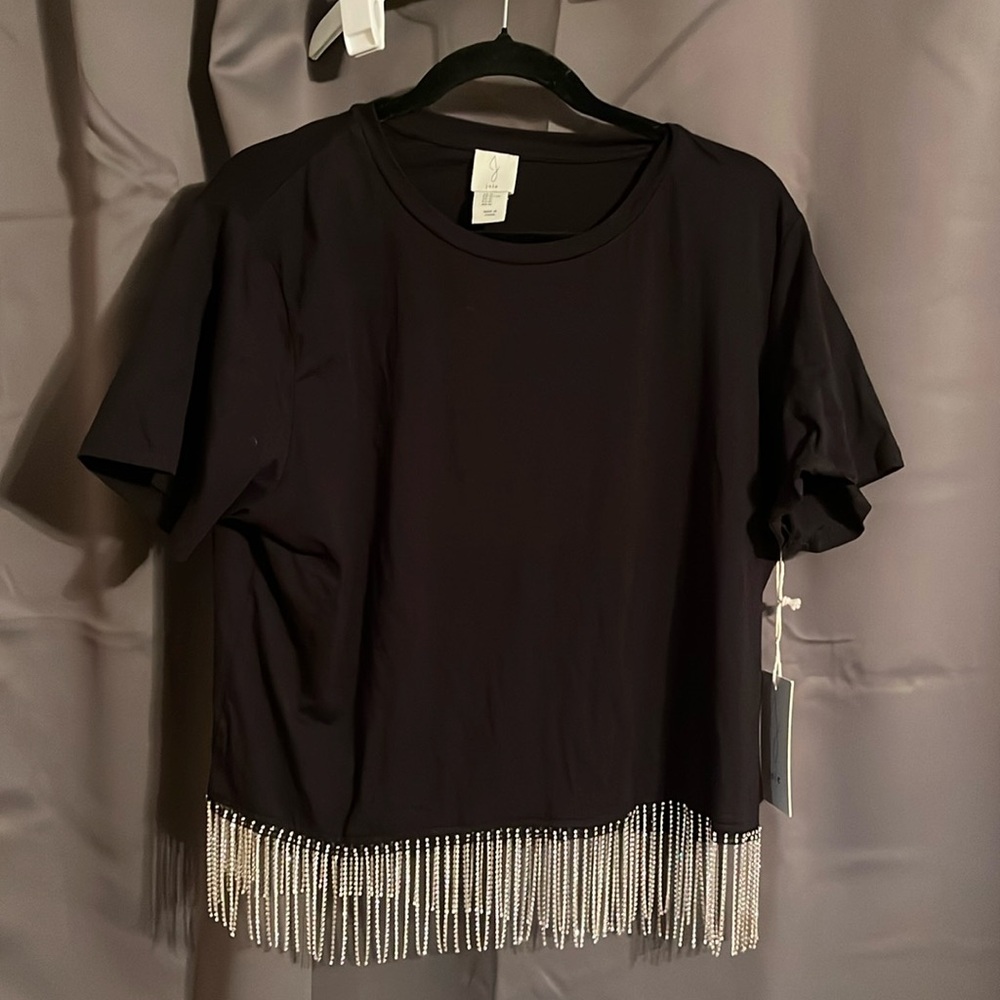 Rhinestone tassel shirt